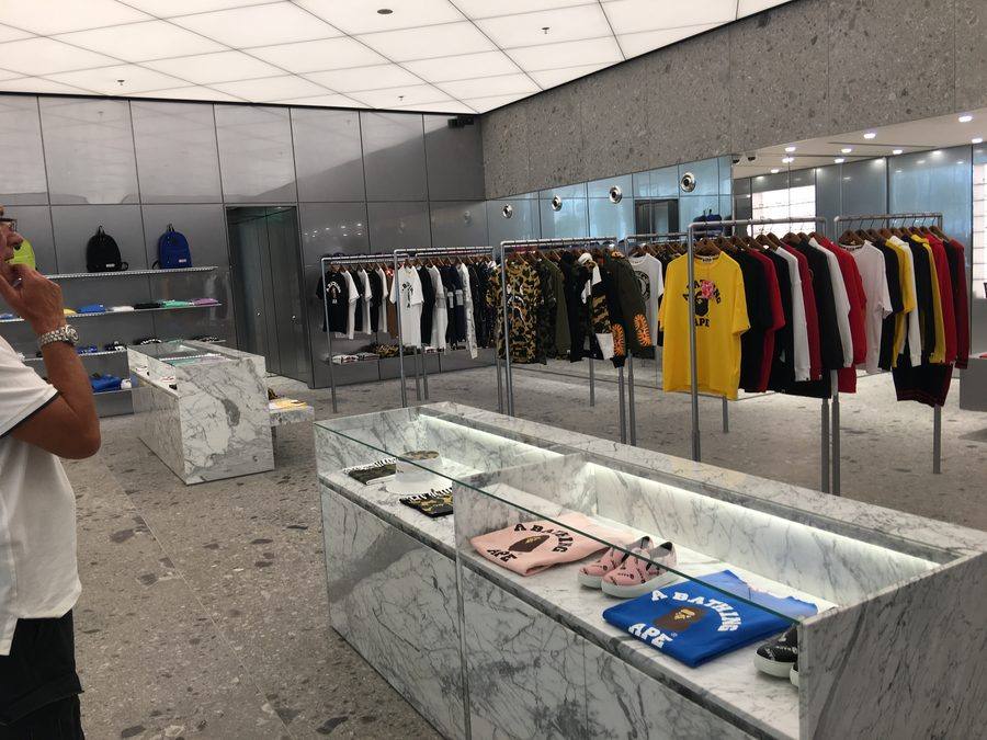 A Bathing Ape Dubai Mall — Apparel Wall and Counters