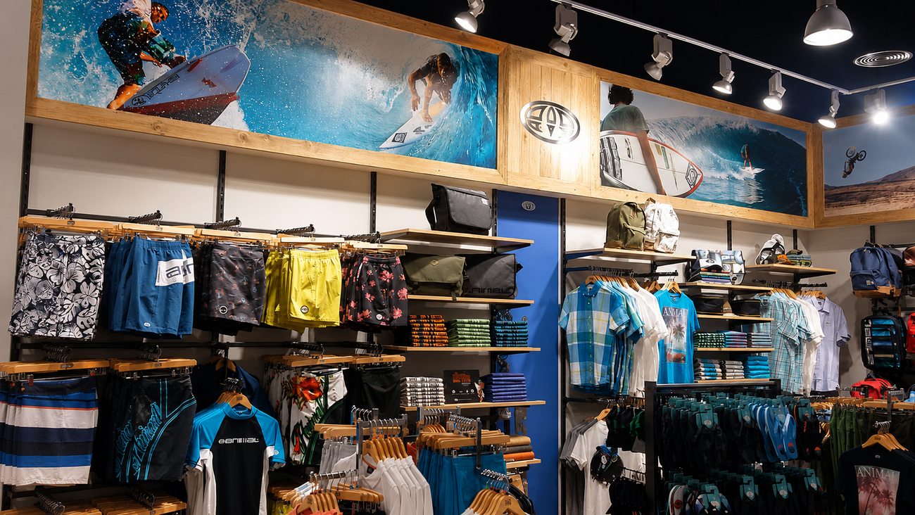 Animal Menswear Wall with Lifestyle Photography