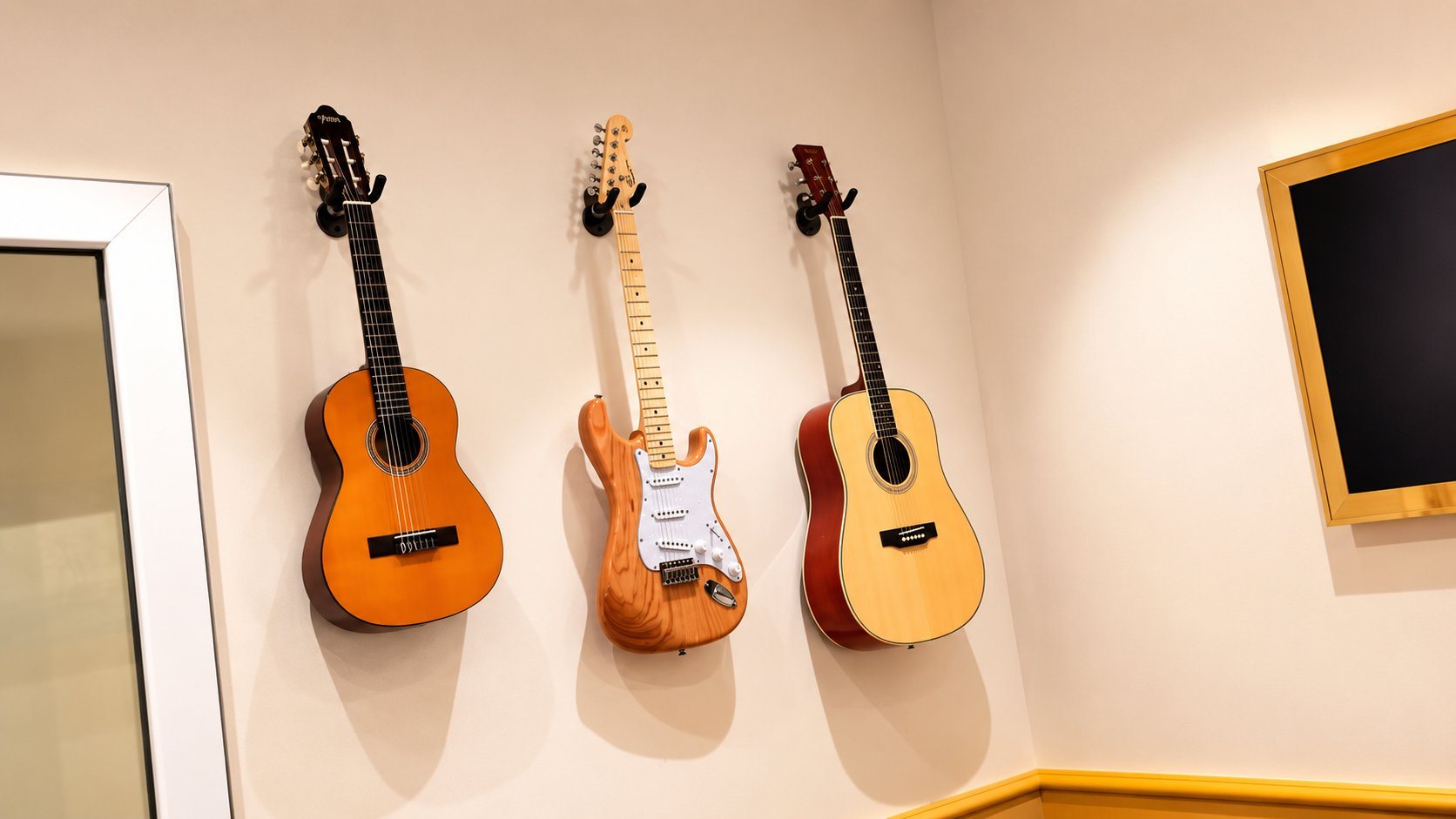 Aureus Music Academy guitar display wall, Springs Souk