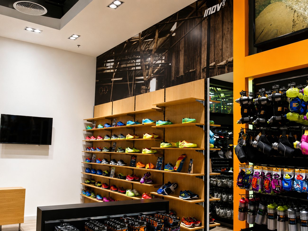 Beyond Fitness inov-8 Running Shoe Wall Display, City Centre Me'aisem
