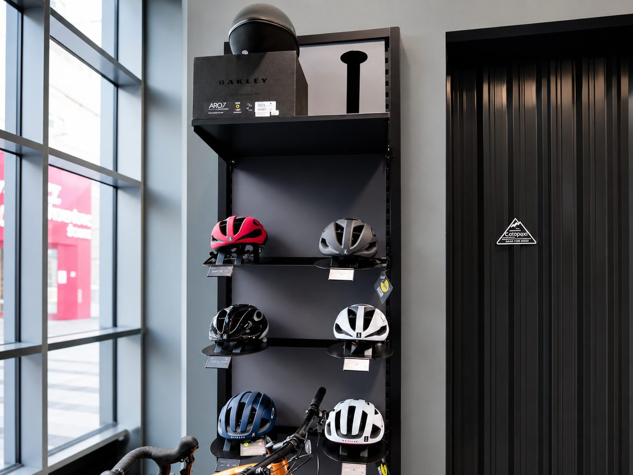 Oakley Helmet Wall, Beyond The Bike, Al Zeina, Abu Dhabi