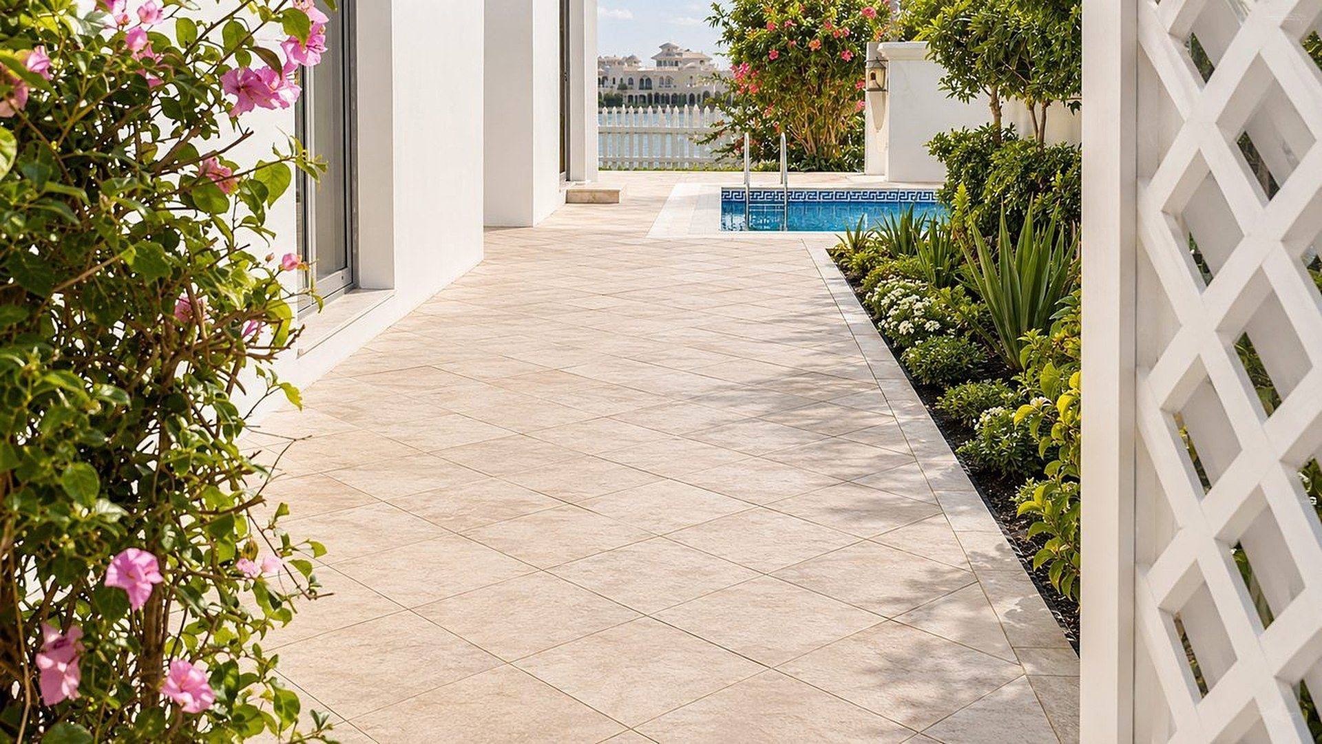 Palm Villa poolside garden by Davies Group UAE