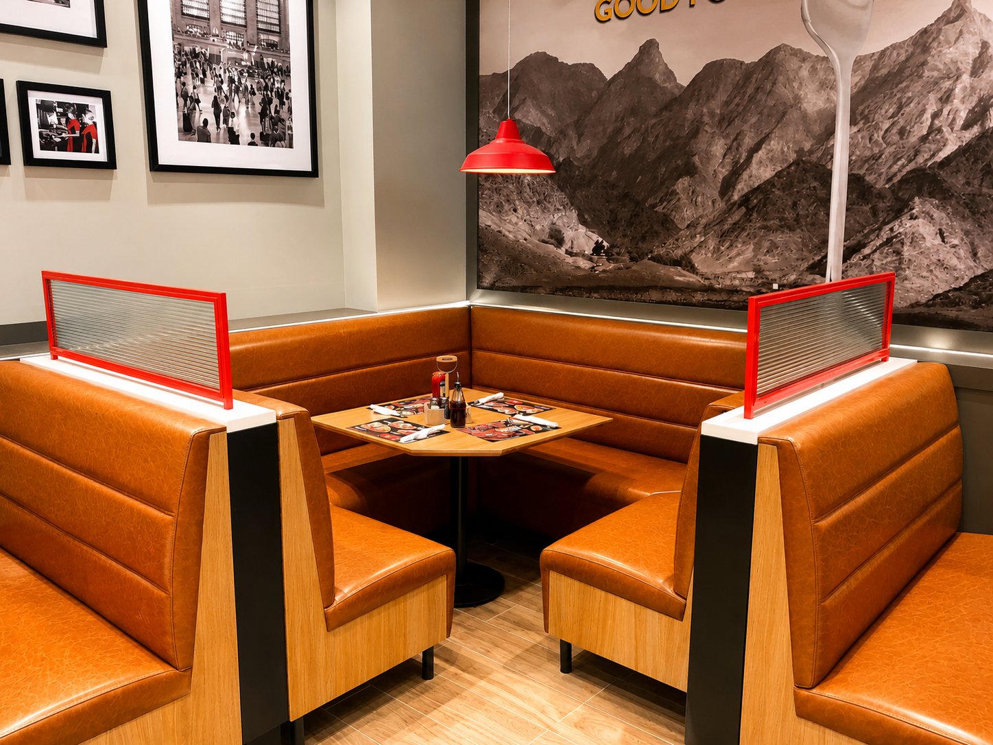 Denny's Corner Booth, Mountain Mural Closeup, Festival Plaza, Dubai