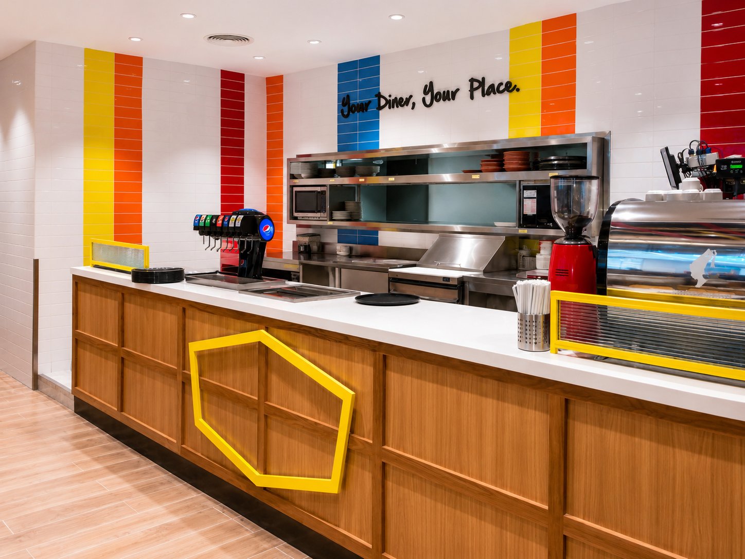 Denny's Service Counter and Kitchen Pass, Festival Plaza, Dubai