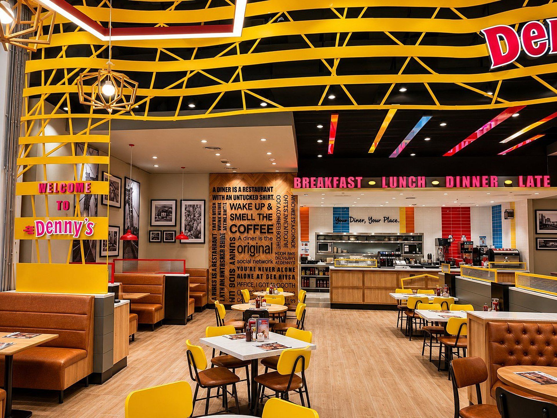 Denny's Welcome Entrance Trellis Signage, Festival Plaza, Dubai