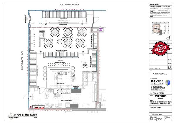 Pitfire Pizza CAD technical drawing by Davies Group UAE