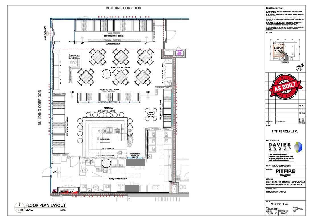 Pitfire Pizza CAD technical drawing by Davies Group UAE