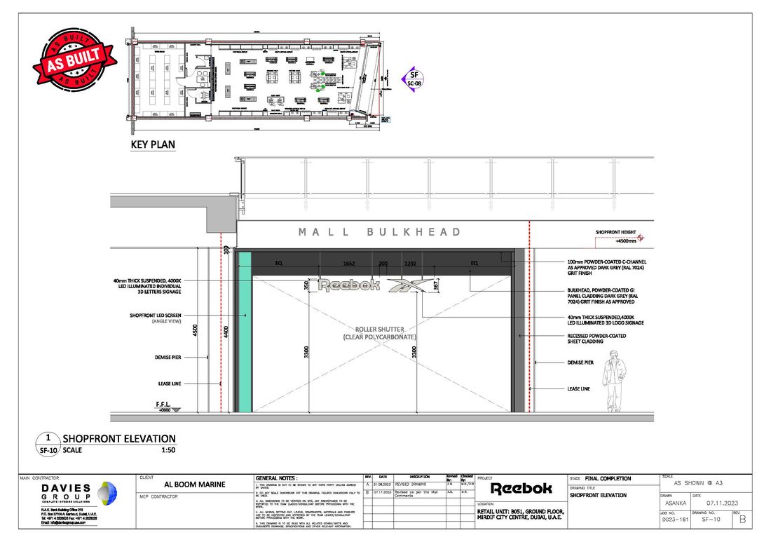 Reebok CAD technical drawing by Davies Group UAE