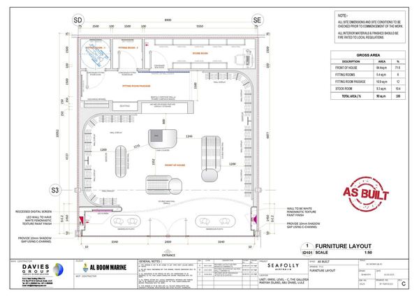Seafolly CAD technical drawing, sheet 2, by Davies Group UAE