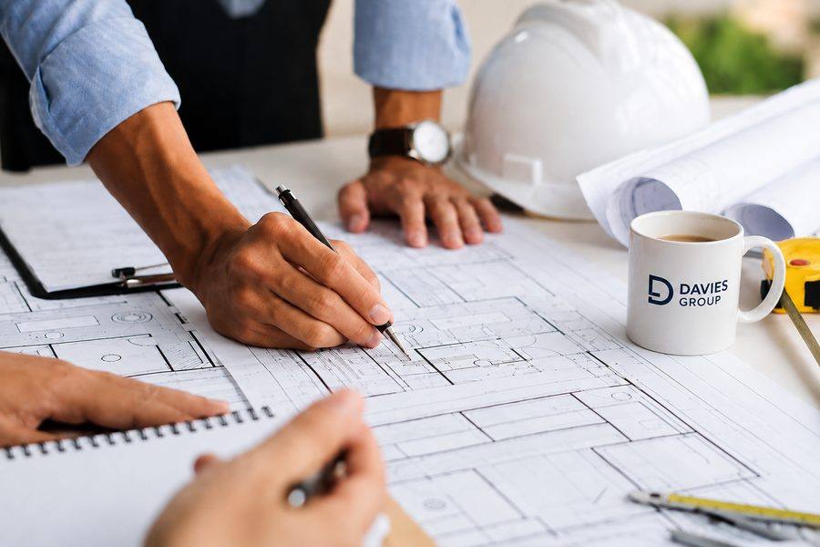 Davies Group designer sketching a concept layout