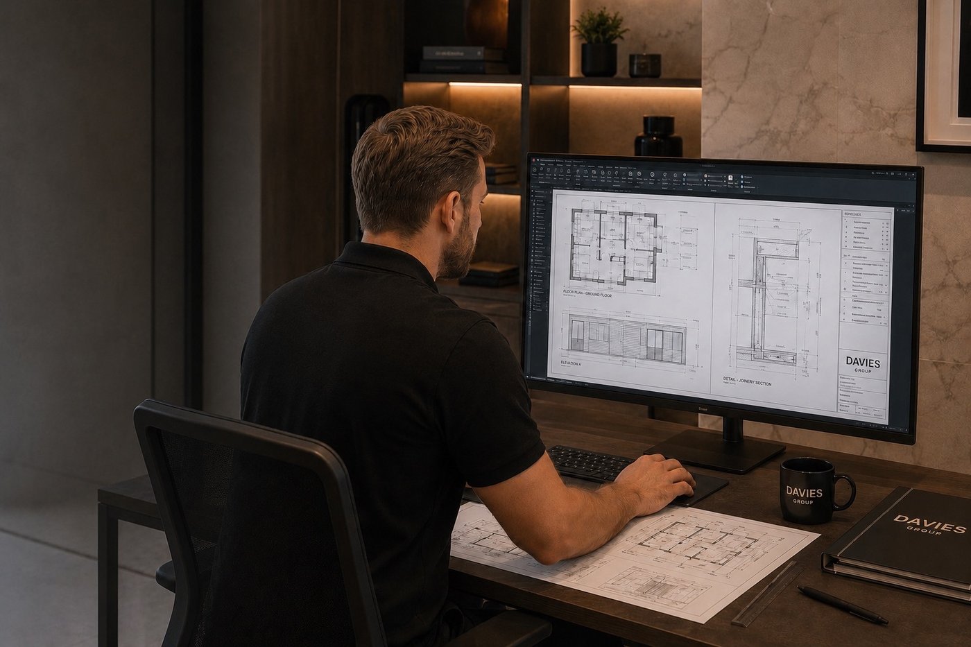 Technical design and CAD architectural drawings for Dubai fit-out construction - Davies Group UAE