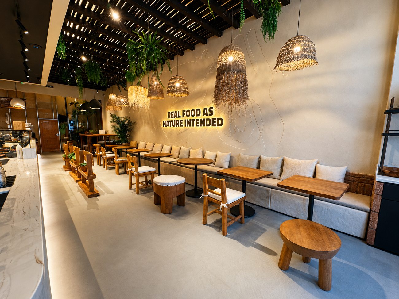 Flavour Fields restaurant fit-out, Dubai Galleria Mall