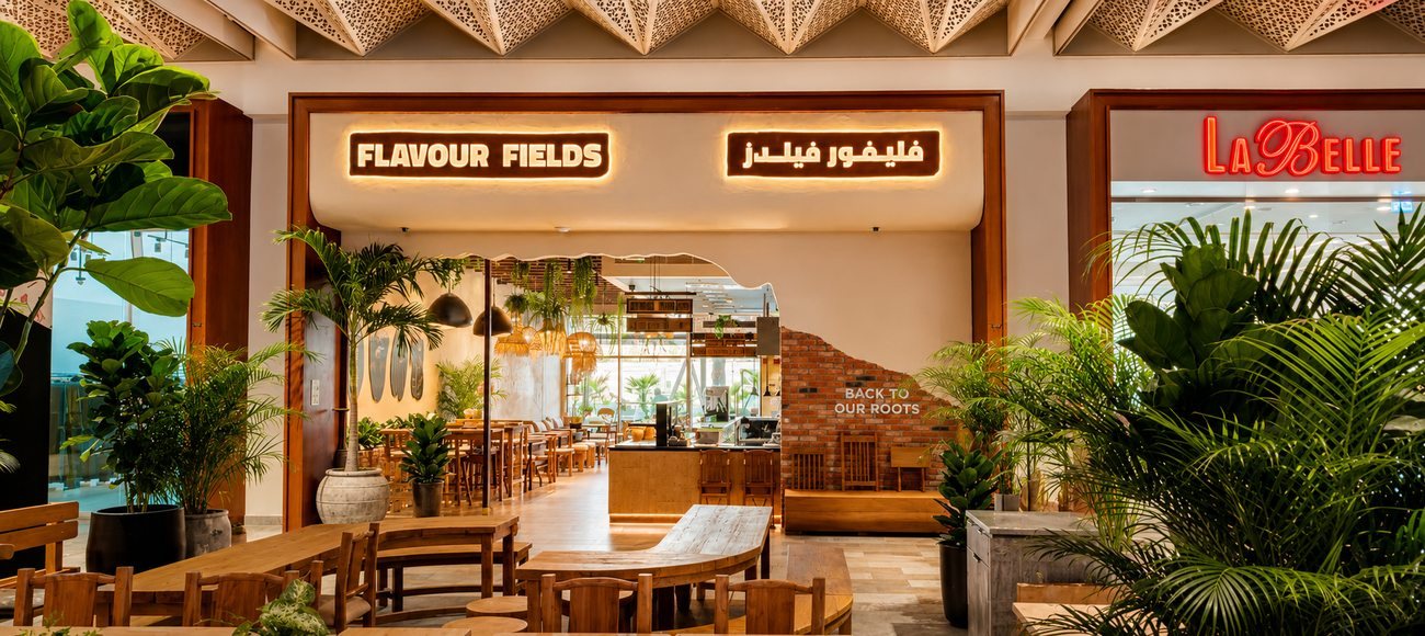 Flavour Fields storefront, Dubai Galleria Mall Jumeirah by Davies Group UAE
