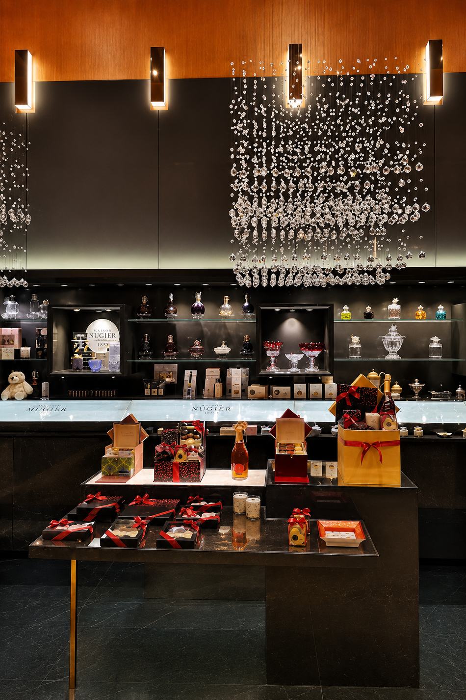 Forrey & Galland gift boxes and counter display by Davies Group UAE