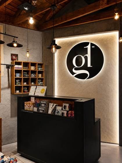 Gallery One backlit logo reception, Riverland by Davies Group UAE