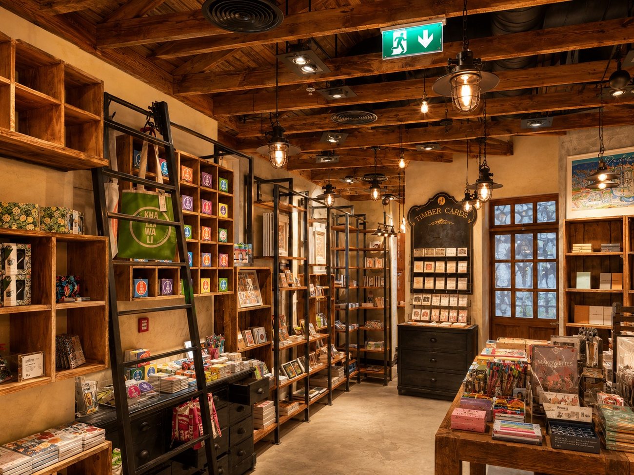 Gallery One timber retail interior, Riverland Dubai