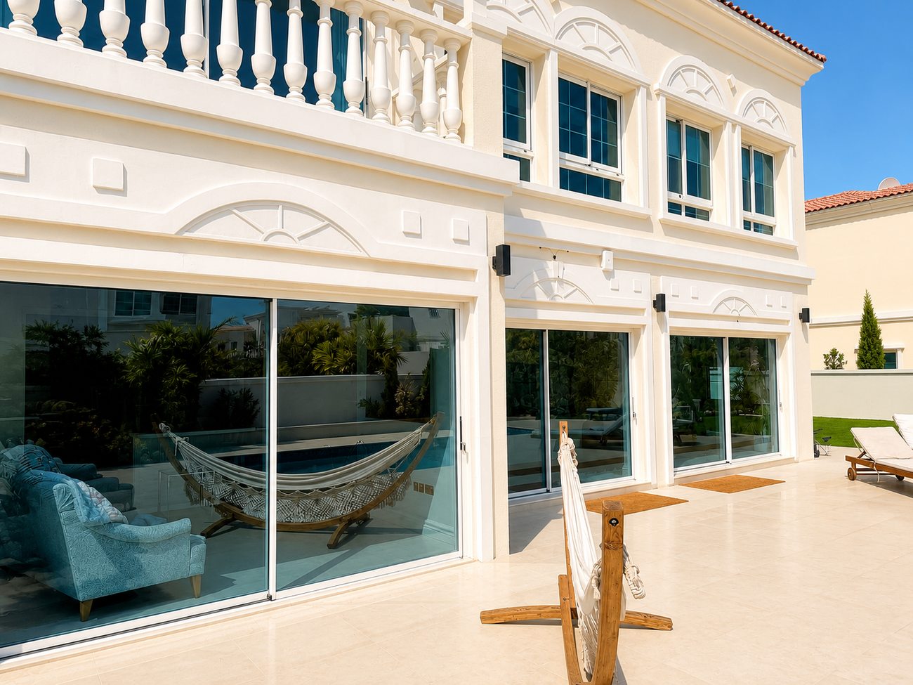 JVT Villa — Exterior, Hammock and Pool View, Glass Doors