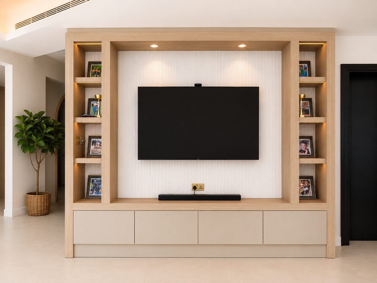 JVT Villa — Living Room TV Unit, Straight View