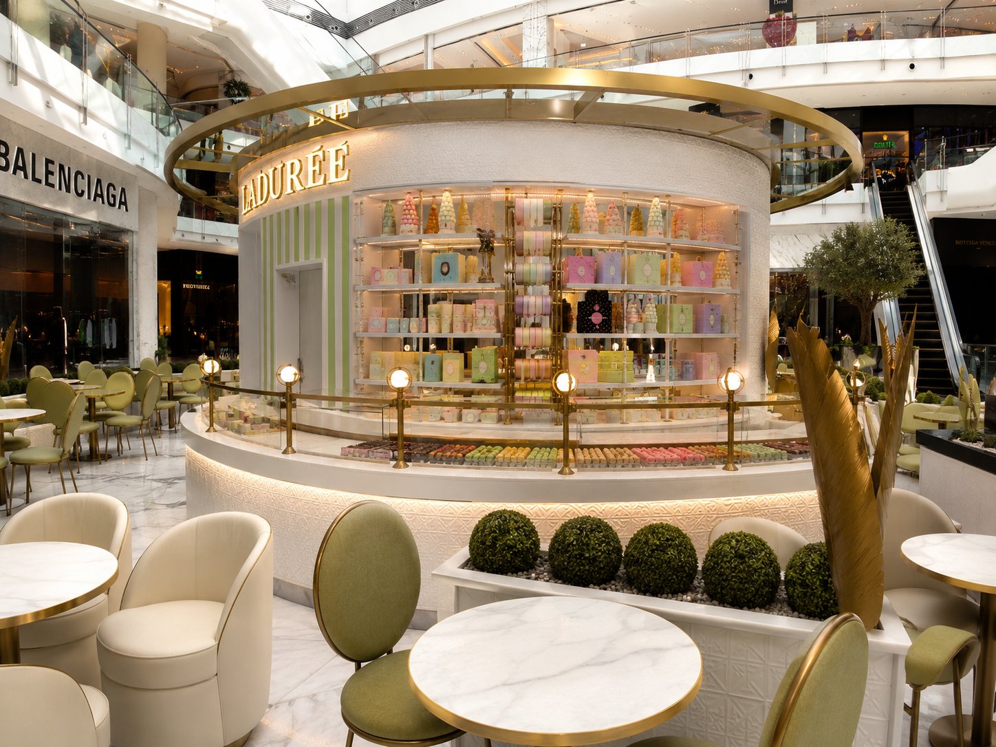 Ladurée Circular Counter, Pastry Display, The Dubai Mall