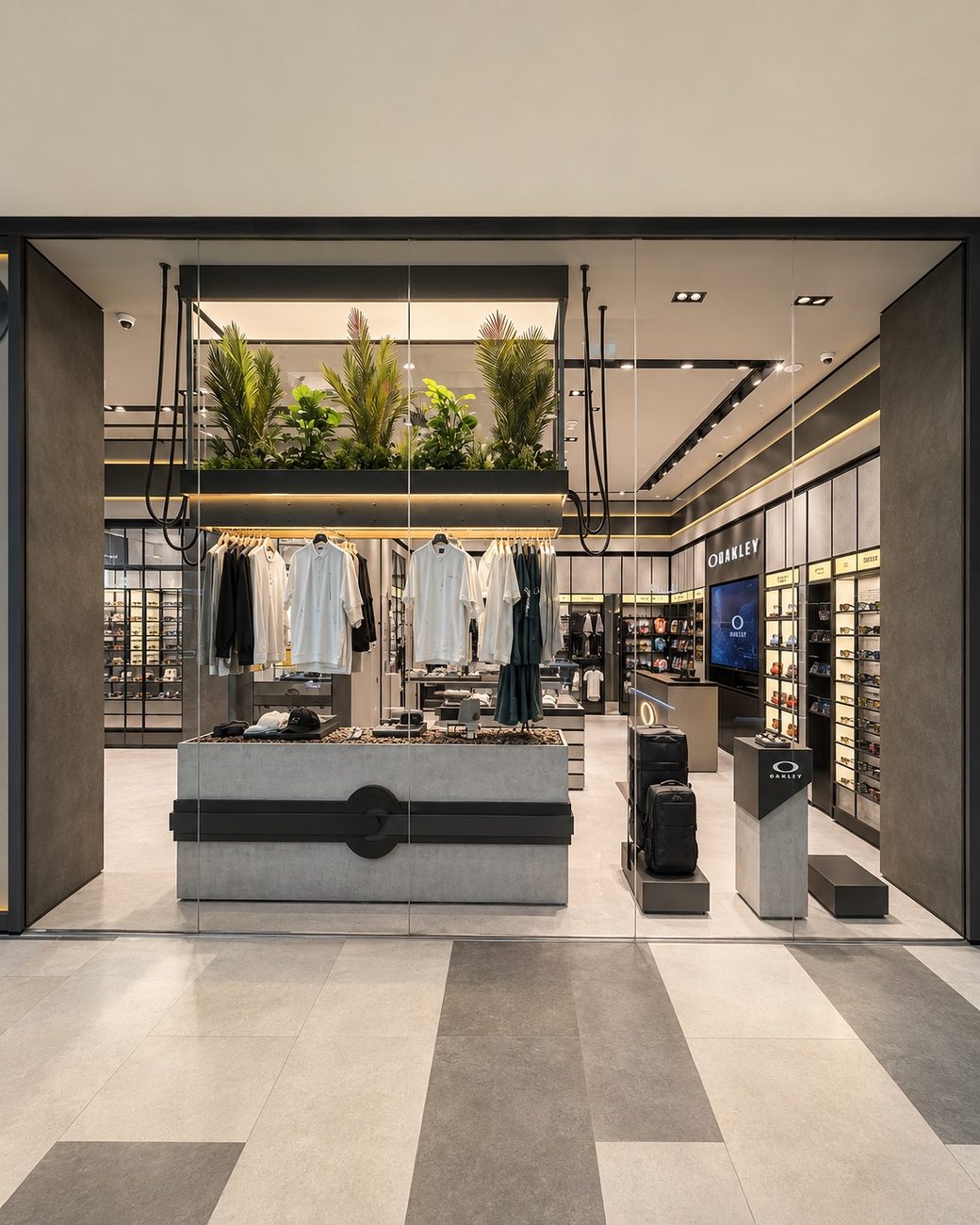 Oakley &mdash; Full Storefront Facade, Clothing Display, Al Jimi Mall