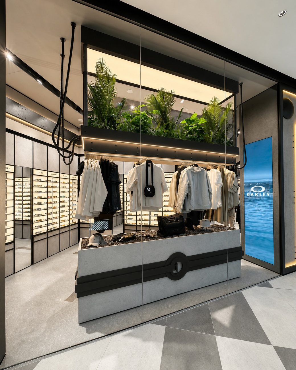 Oakley &mdash; Storefront Window, Eyewear Wall & Signage, Al Jimi Mall