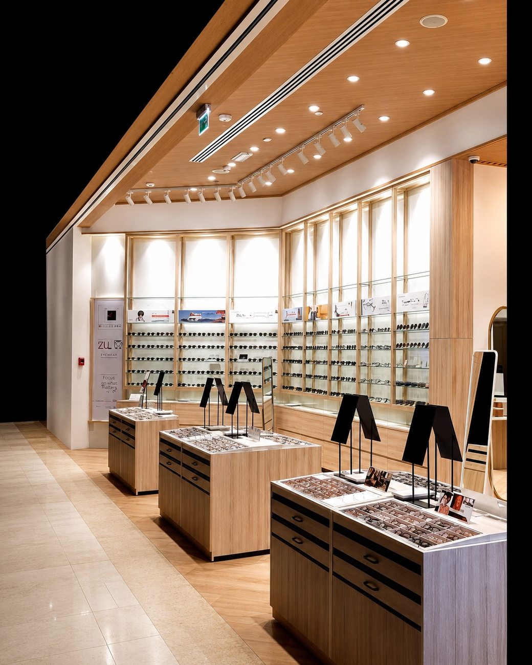 Owndays Display Wall & Eyewear Cabinetry, Wide