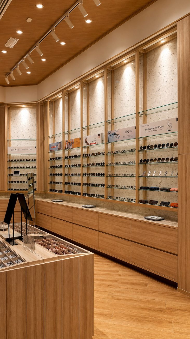 Owndays Eyewear Display Wall, Brand Shelving