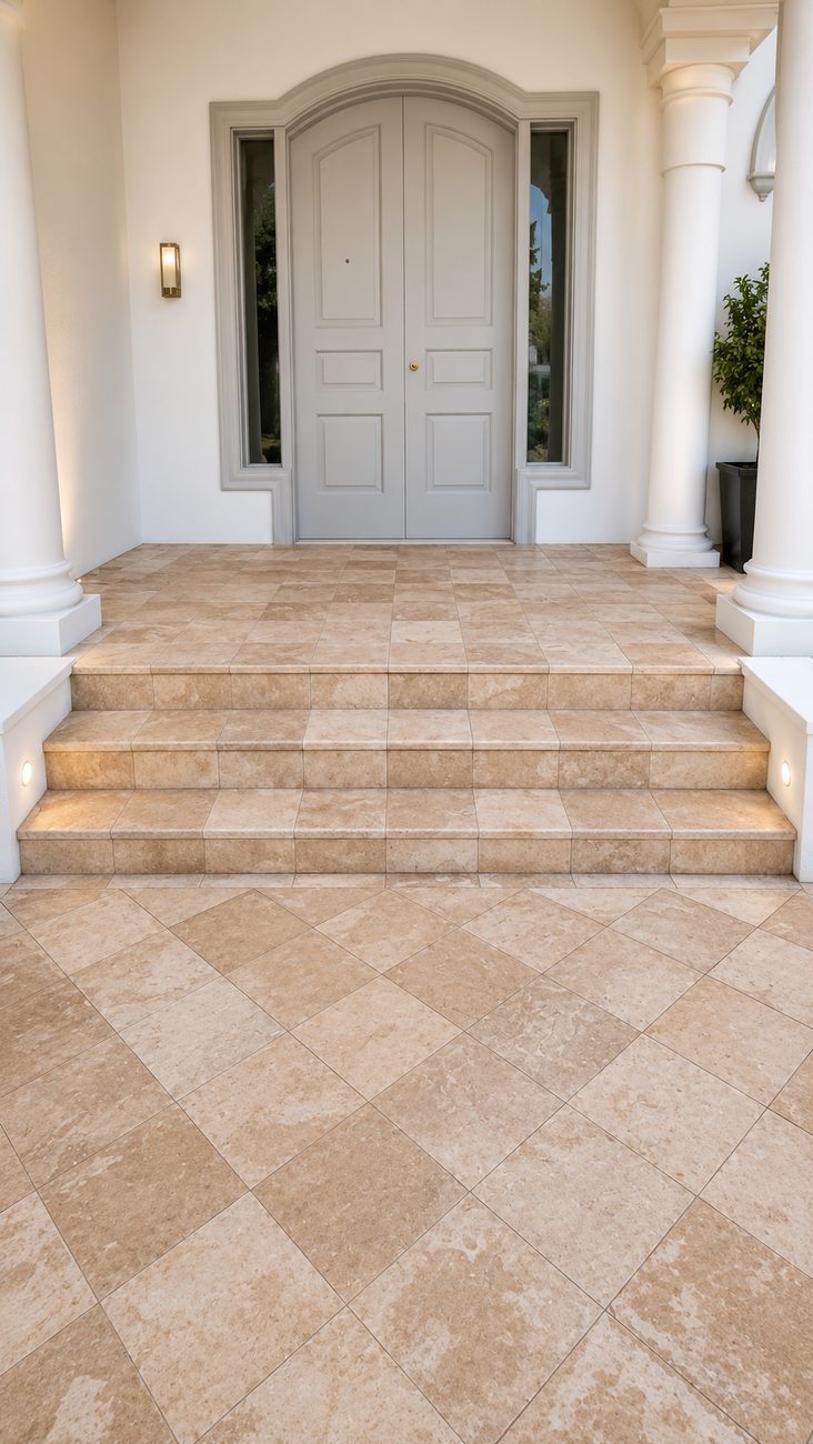 Palm Villa front entrance porch, Palm Jumeirah