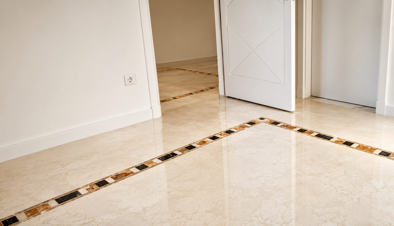 Palm Villa — Marble Floor Detail & Inlay Border