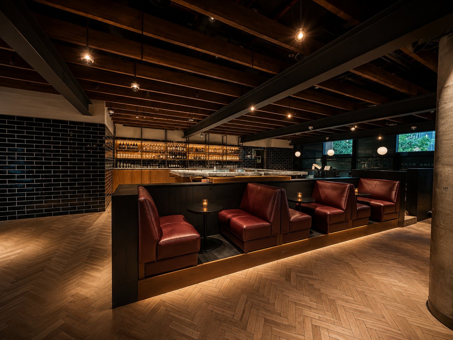 Pitfire Pizza Booth Seating and Bar View, Dubai Hills