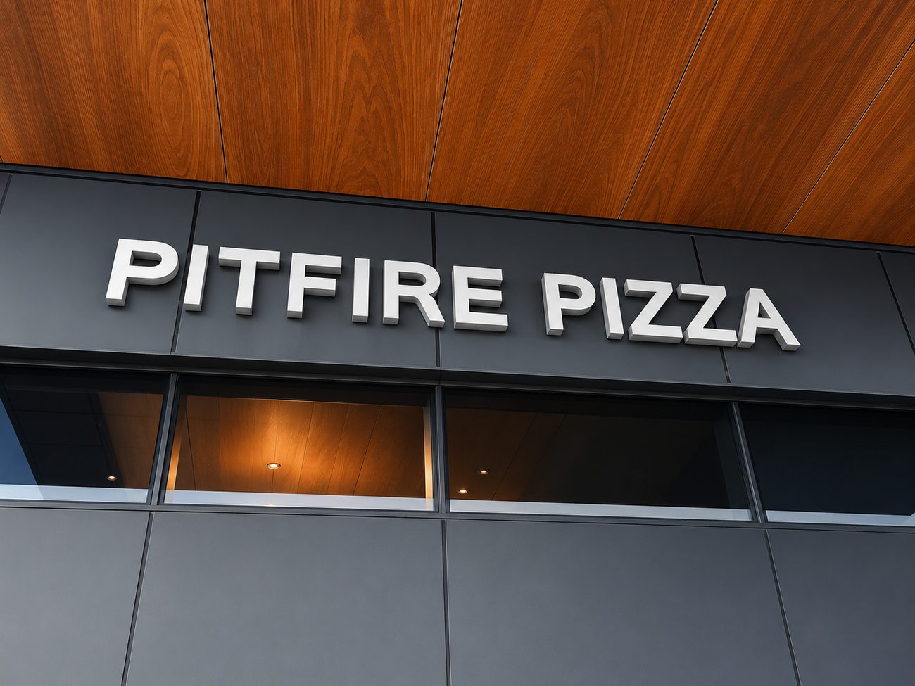 Pitfire Pizza Storefront Signage, Emaar Business Park, Dubai Hills
