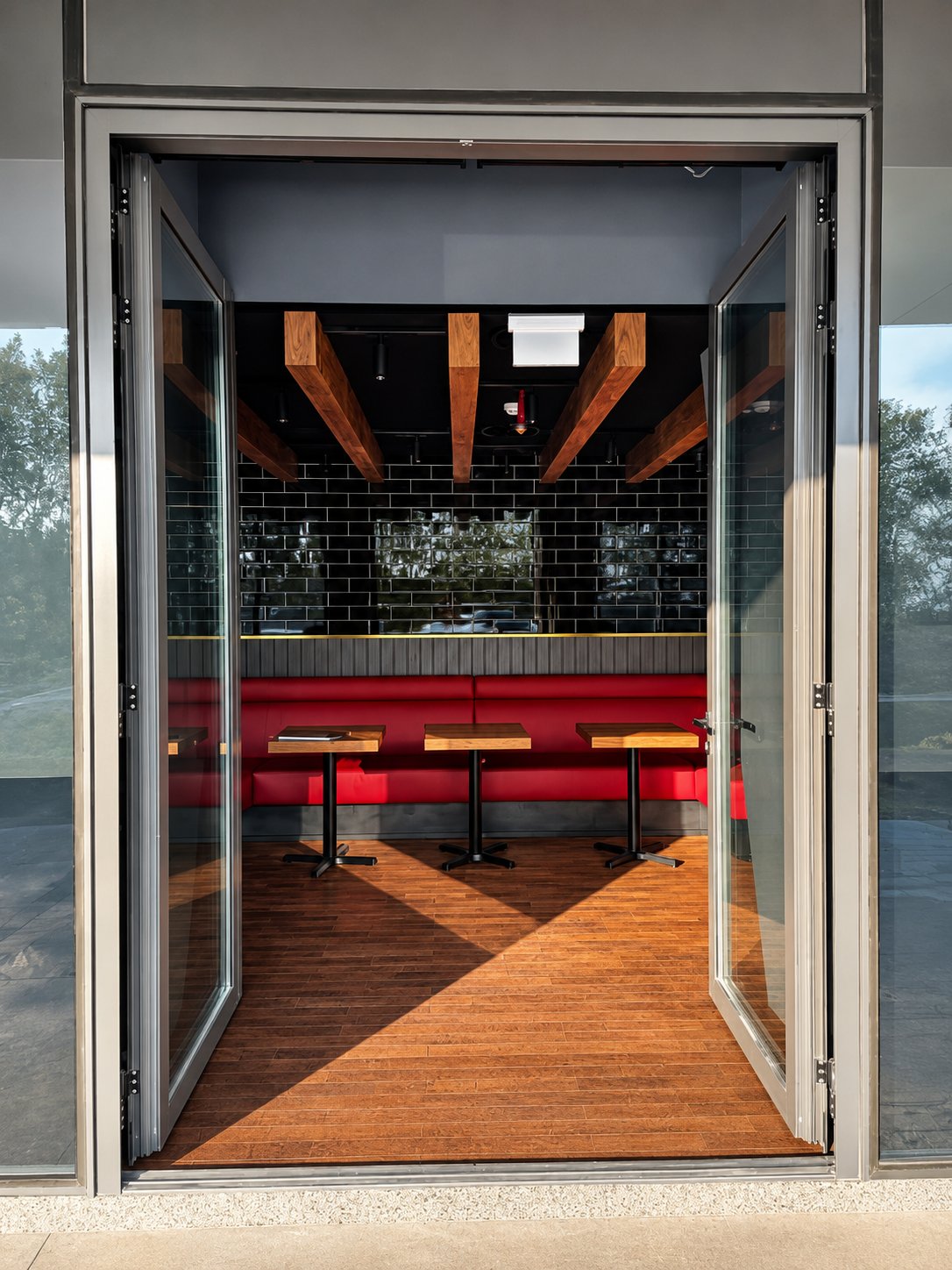 Pitfire Pizza Bifold Doors and Booth Seating, JVC, Dubai