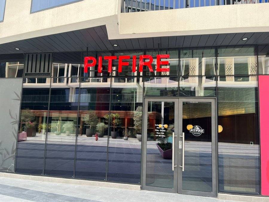 Pitfire Pizza storefront, Mirdif City Centre, by Davies Group UAE