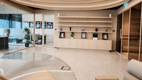 RIN Foundation reception display shelving by Davies Group UAE