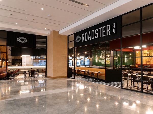 Roadster Diner storefront, Mirdif City Centre, by Davies Group UAE