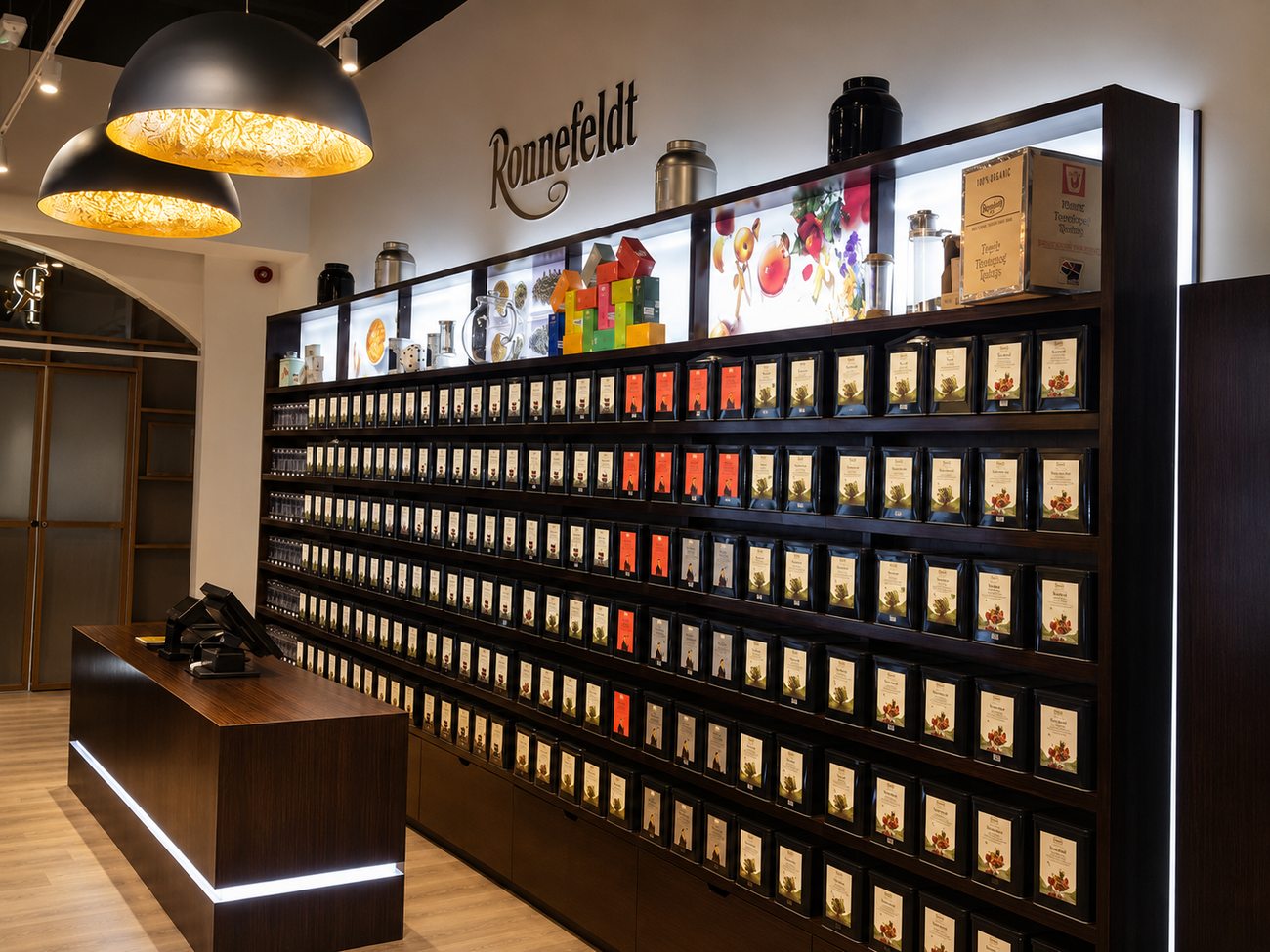 Tea Wall & Retail Counter, Ronnefeldt, Mercato Mall