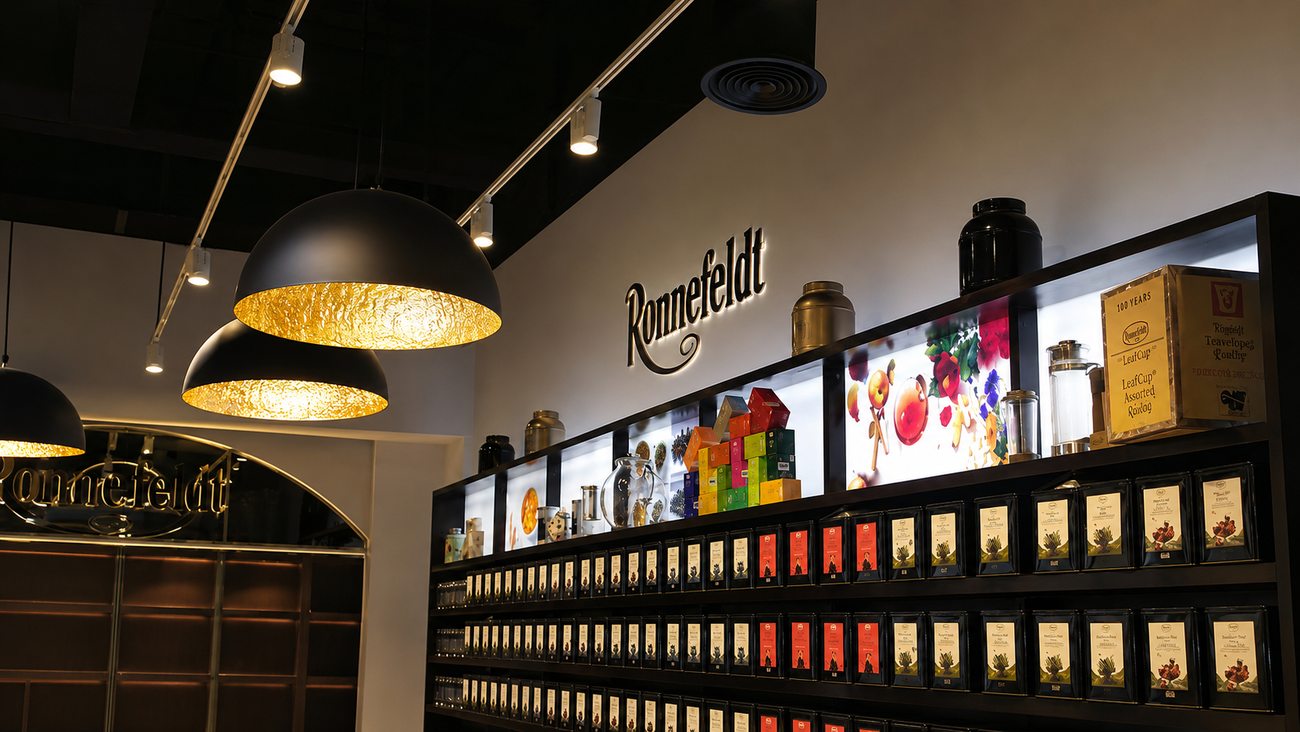 Tea Wall & Pendant Lighting, Ronnefeldt, Mercato Mall