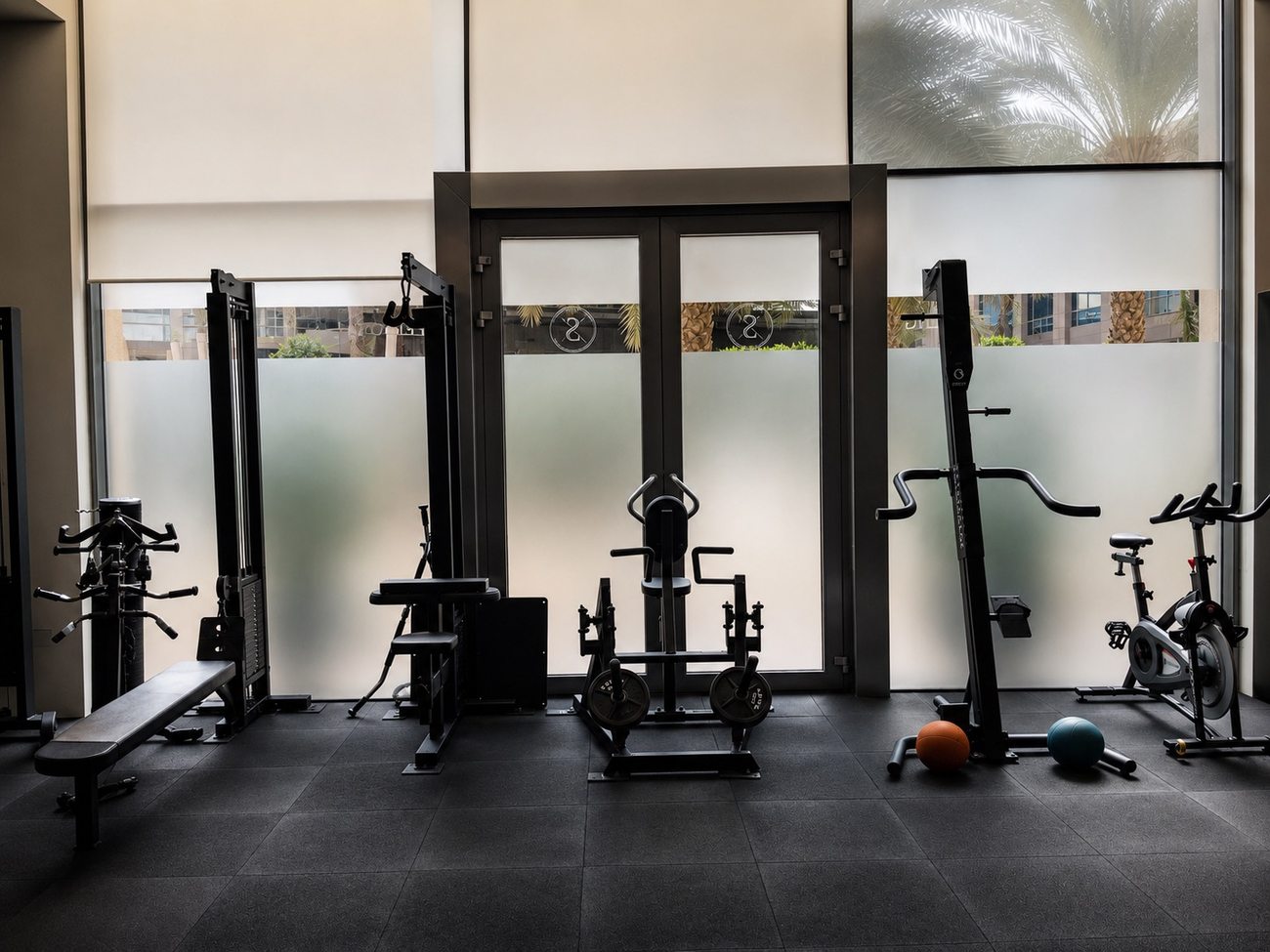 Symmetry Gym Training Zone, Glass Doors, Gold & Diamond Park
