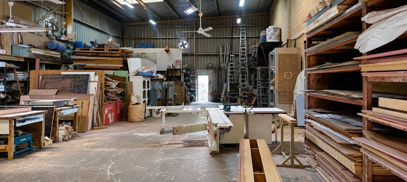 Davies Group Workshop — Panel Saw Bay, Wide View