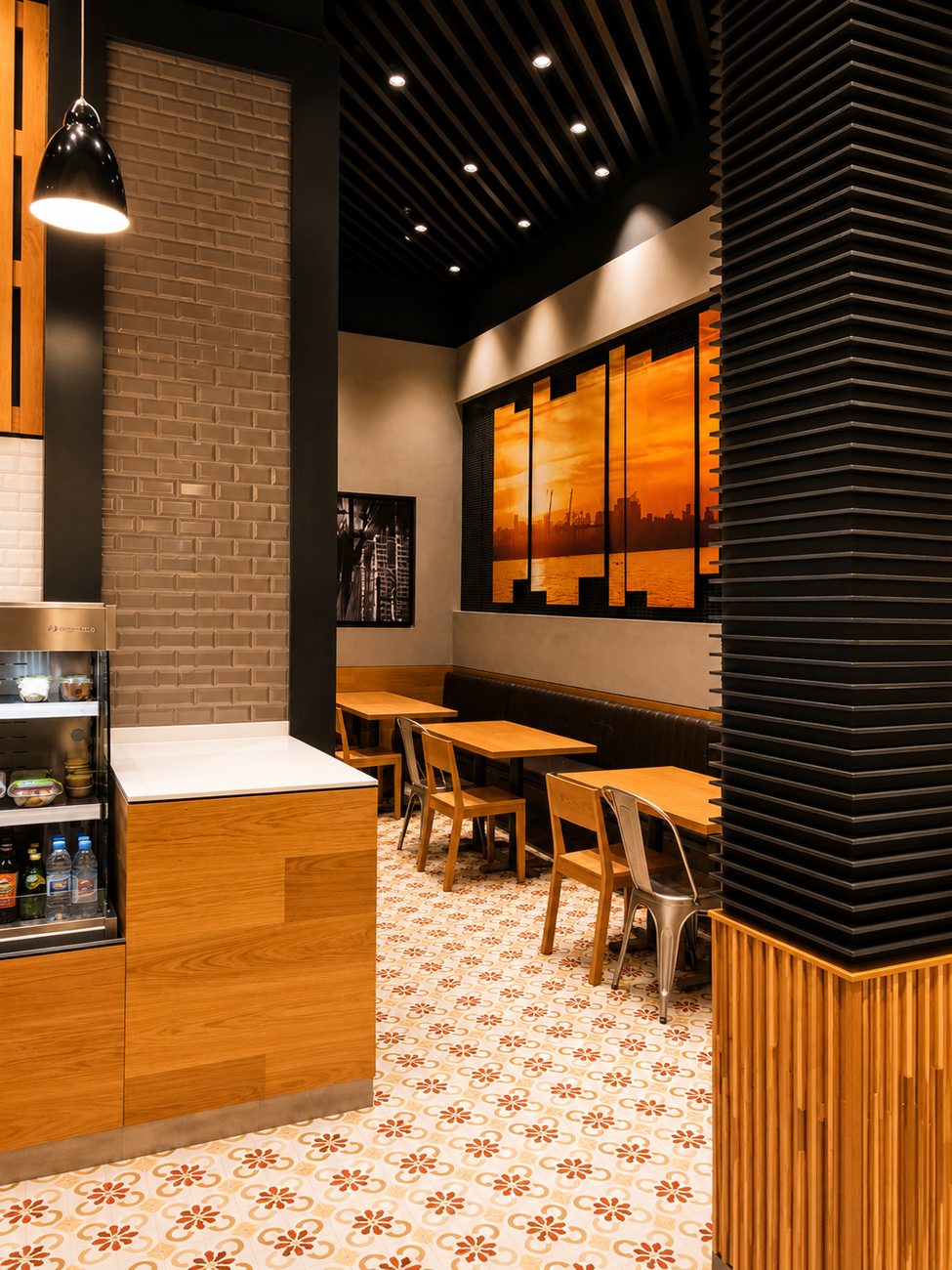 Dining Area, Patterned Floor, Zaatar w Zeit, The Dubai Mall